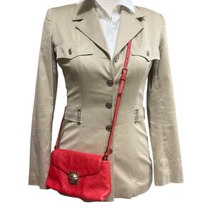 Marc Jacobs little red leather crossbody purse in quilted pattern new condition